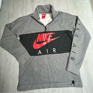 Nike Fleece Hoodie
Swooshl Logo Mens Sz S Gray Two
Tone 1/4 zip